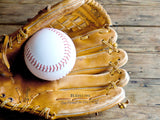 baseball glove and ball lets play catch