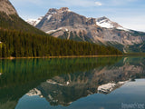 mountain lake reflecting the mountains