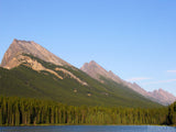 slopes of mountains leading to lake