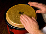 man playing a base drum