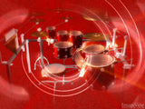 rhythm music section on a red background