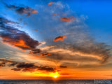 blue and orange sunrise on the horizon