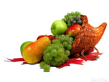 thanksgiving cornucopia filled with fruit