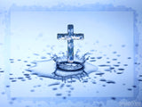 water drop crown background with a ice cross