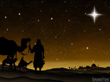 wisemen gazing at the star gold sky bethlehem background